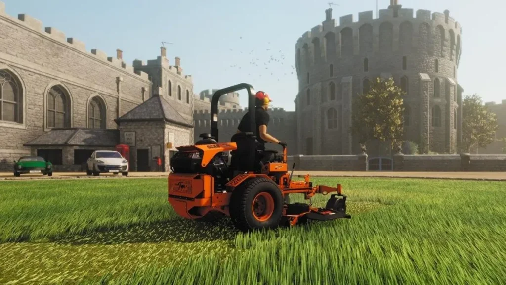 Lawn mowing simulator